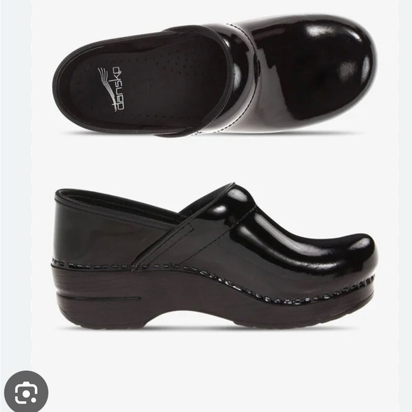Dansko Shoes - Dansko Patent Black Slip-On Clog